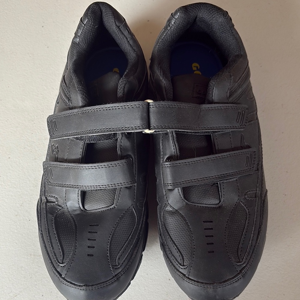 Men's Black Athletic Shoes with Dual Straps
